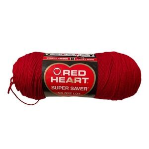 3-RED HEART SUPER SAVER Yarn Cherry Red E300 New